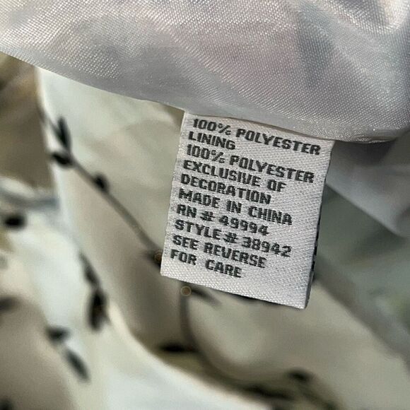 Dressbarn Evening Jacket Women 20W White Black Floral Print Crystal Hook Long Sl - Picture 8 of 10